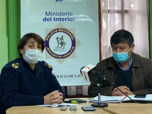 Coordinadora Ejecutiva Crio. Mayor Verónica Moreira y el Comisario Mayor Richard Da Silva