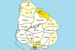 Distribución de Covid-19 en Uruguay