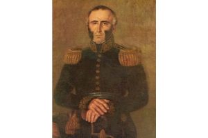 Óleo sobre tela Juan Antonio Lavalleja realizado por el pintor Jean Philippe Goulu (1786-1853)