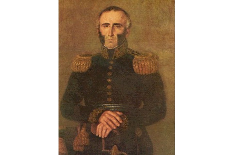 Óleo sobre tela Juan Antonio Lavalleja realizado por el pintor Jean Philippe Goulu (1786-1853)