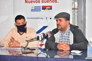 El candidato a la IDL Pablo Fuentes y su asesor de cultura Cristian Medina