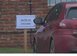 El espacio asignado por el Montevideo City Torque para que Matías Cóccaro estacione su vehículo. Todo está previsto para cumplir con el Protocolo