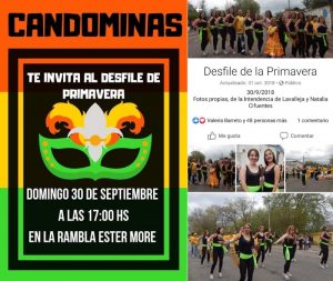 Afiche de ediciones anteriores del desfile organizado por la comparsa - Imágenes de desfiles anteriores organizados por la comparsa, fuente Facebook de Candominas