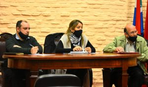 La Comisión de Recepción de la JDL, el edil Ismael Castro, la edila Verónica Fernández y el edil Julio Fungi