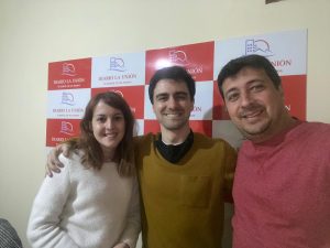 La redactora responsable Karen Corbo, Rfael Mendoza y el director de Diario La Unión Rodrigo Guillén