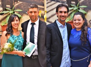 Diego De León y Jésica Manrique, y Pablo Pereira y Leticia Salazar