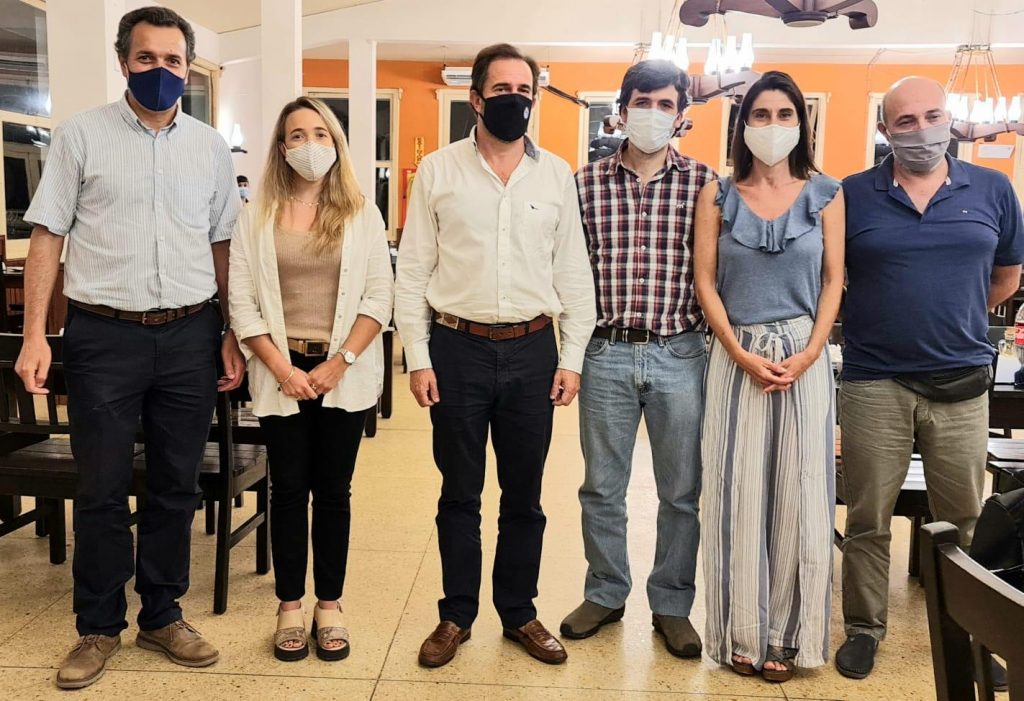 Ariel Affonso Administrador General del Parque de Minas, Dolores García Pintos Directora de Turismo de Lavalleja, German Cardoso Ministro de Turismo, Luis Guani Secretario del Consejo del Parq