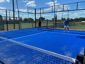 Mario García y Mario Silvera, ayer, en pleno partido