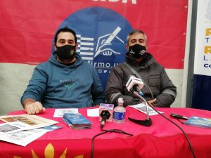 Carlos Dupre, dirigente de AUTE y Nicolás Ferreira, secretario general de FOSE