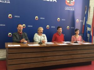 El director de Cultura Hebert Loza, la presidente de la Comisión del Patrimonio Alda Pérez, el secretario de la Comisión Felipe De los Santos y la presidente de la JDL Gabriela Umpiérrez