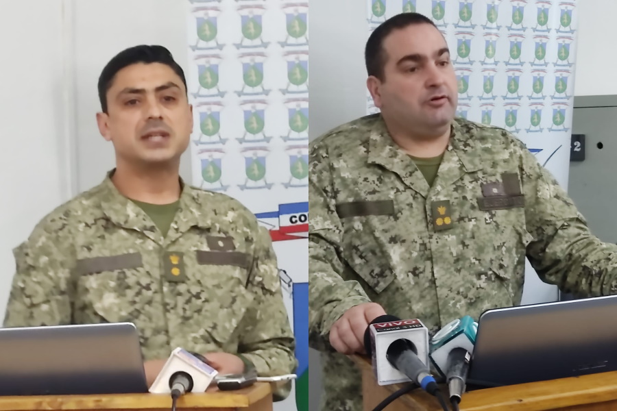Mayor Santiago Franco y Jefe del Batallón Óscar PizarroMayor Santiago Franco y Jefe del Batallón Óscar Pizarro