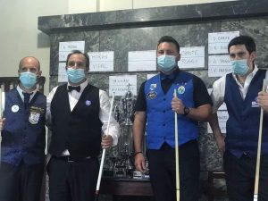 Alejandro Morán, Freddy Larrosa, Diego Capote y Máximo Fernández en la definición del Nacional