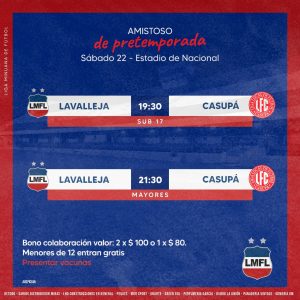 Cambio de escenario para amistosos entre Lavalleja y Casupá