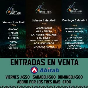 Entradas Festival Minas y Abril
