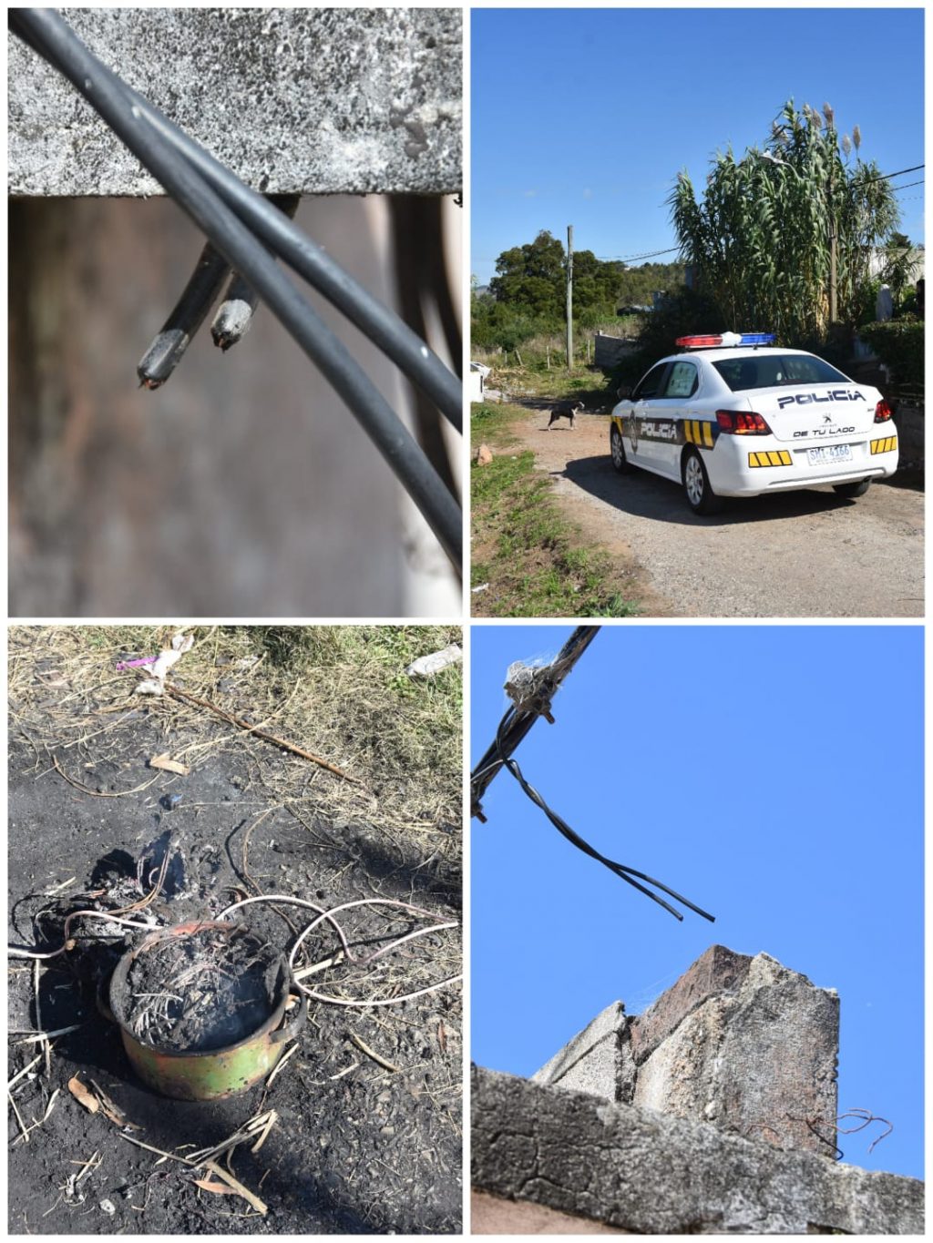 Hurto de cables en barrio La Curva