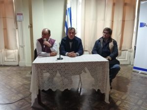 El director del Mides de Lavalleja Gustavo Risso, el intendente Mario García y el alcalde de Mariscala Francisco De la Peña.