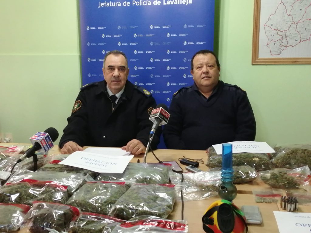 Jefe de Policía de Lavalleja Jorge Khazzaka y coordinador ejecutivo Eduardo Sugo