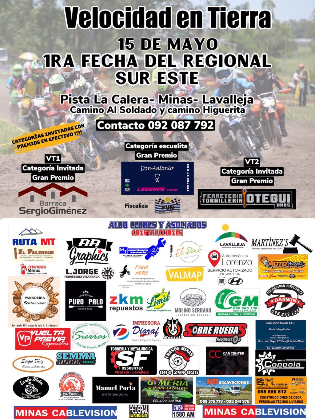 velocidad en tierra - fecha regional sur este