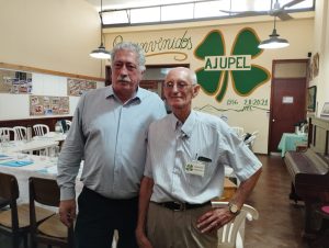 El representante de los jubilados y pensionistas en BPS Ariel Ferrari y el presidente de AJUPEL Walter Hernández