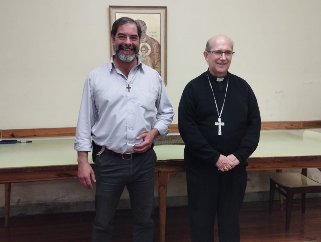 El padre Leonardo Risso y Mons. Milton Tróccoli