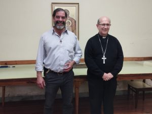 El padre Leonardo Risso y Mons. Milton Tróccoli