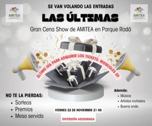Este viernes se realiza gran cena show en el parador del Parque Rodó a beneficio de Amitea