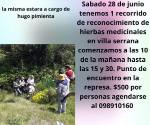 Recorrido de reconocimiento de hierbas medicinales en Villa Serrana 1