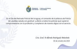 Saludos Día del Retirado Policial del Uruguay