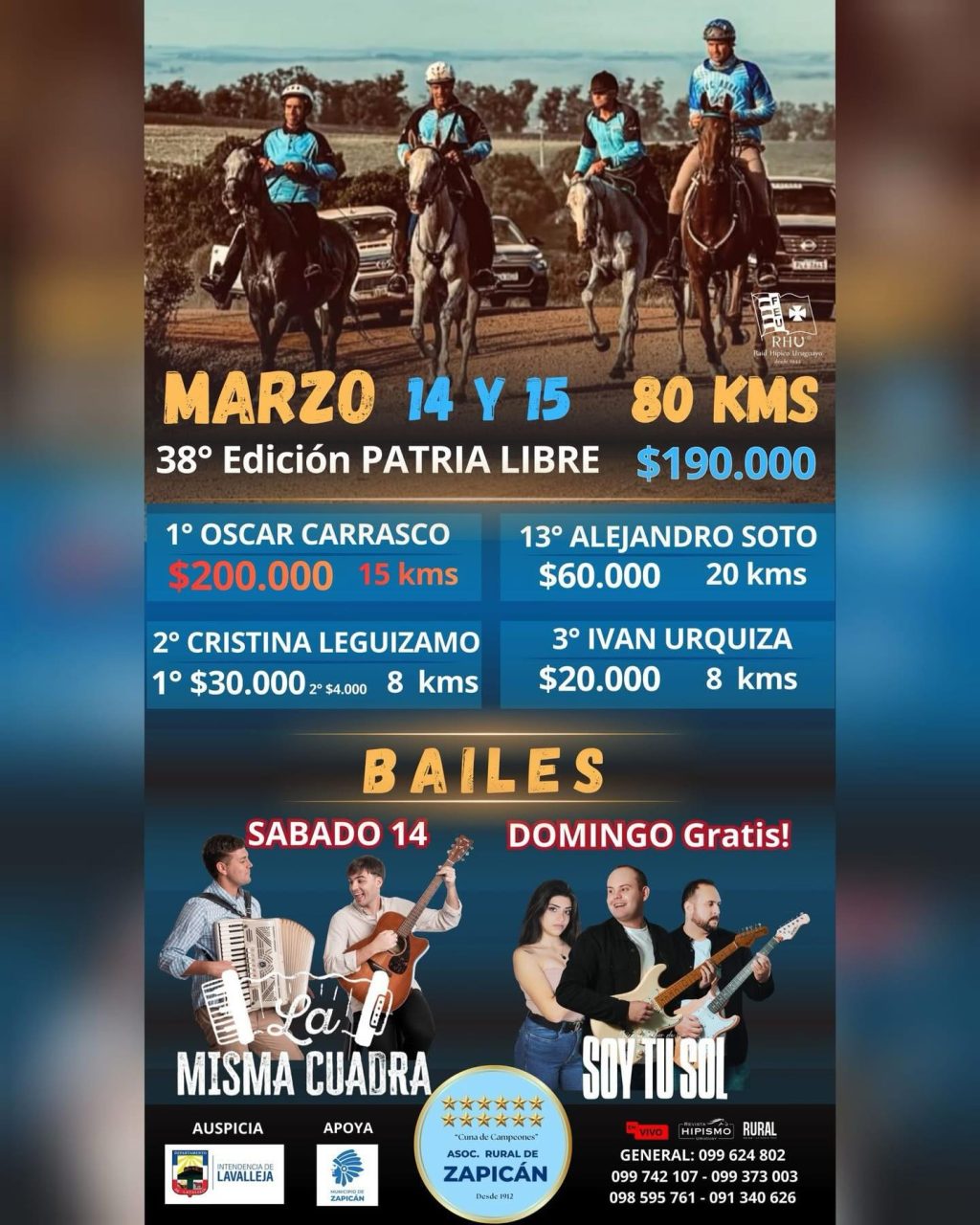 Zapicán se prepara para la 38 edición del raid Patria Libre